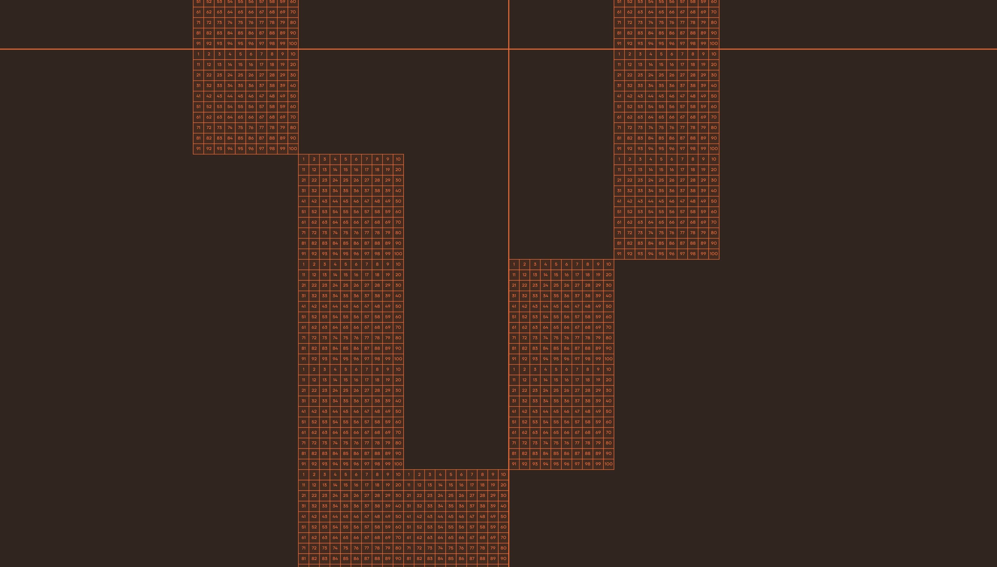 Numbered construction grid showing how the Vault letterforms are built cell-by-cell